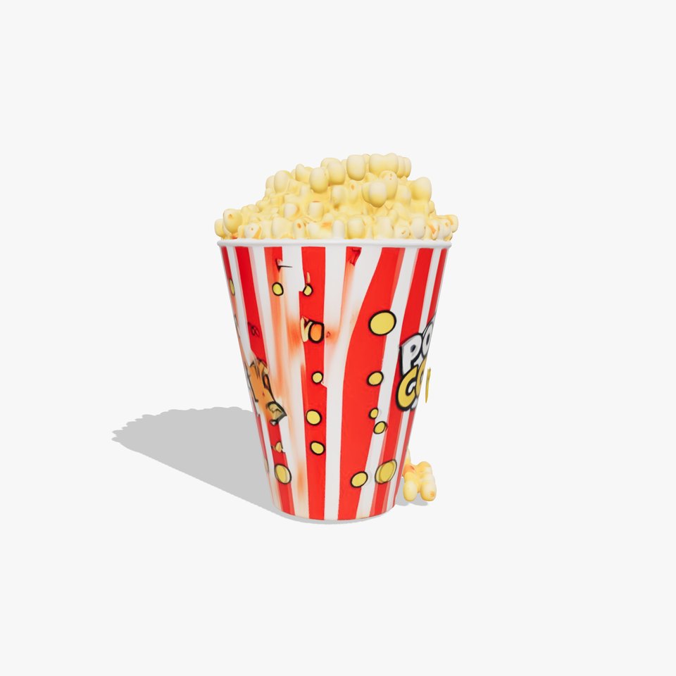Popcorn Container Model Pack for Cinema and Retail Visualizations